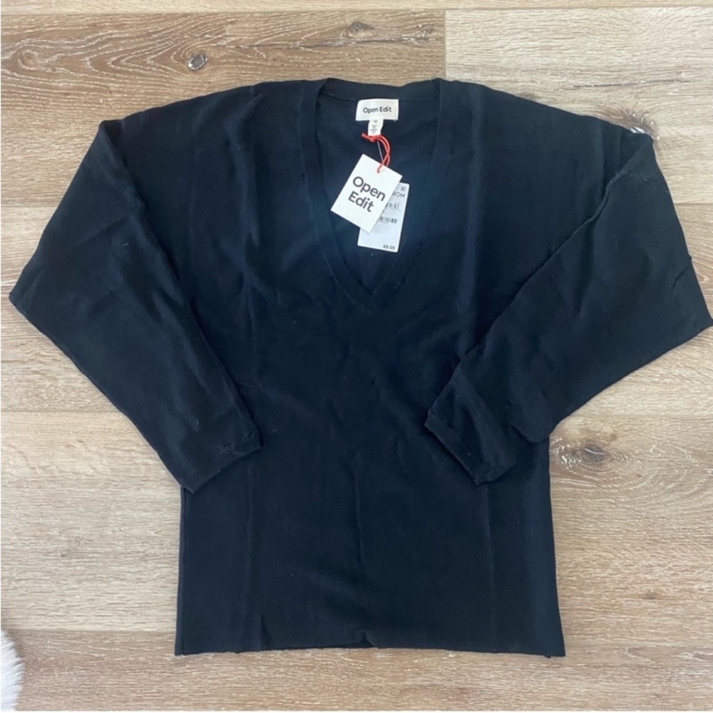 Nordstrom Open Edit black vneck sweater